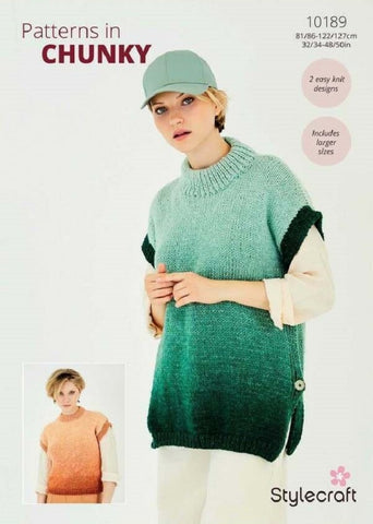 Stylecraft Horizon Chunky Pattern 10189 - Round & Turtle Neck Tank Tops