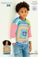Stylecraft Merry Go Round DK & Special DK Pattern 10196 - Crochet Granny Square Sweaters