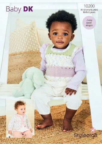 Stylecraft Bambino Dotty & Bambino DK Pattern 10200 - Cardigan & Tank