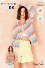 Stylecraft Cotton Twist DK & Colour Burst DK Pattern 10210 - Cardigan & Waistcoat