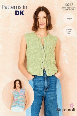 Stylecraft Cotton Twist DK & Colour Burst DK Pattern 10212 - Waistcoats