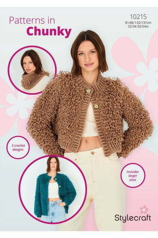 Stylecraft Special Chunky Pattern 10215 - Crochet Cardigans & Snood