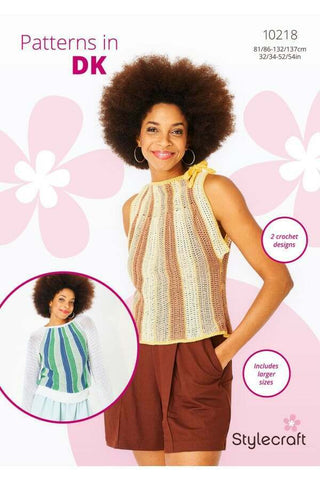 Stylecraft Naturals Bamboo + Cotton DK Pattern 10218 - Crochet Top & Sweater