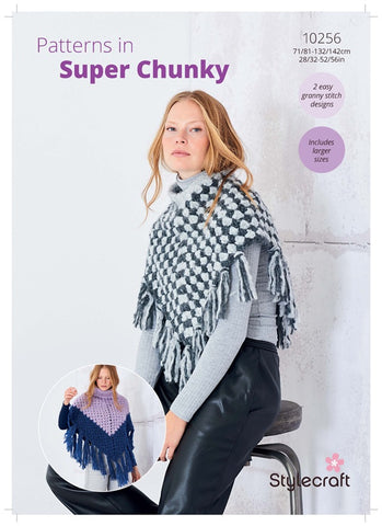 Stylecraft Cloudlike Super Chunky Pattern 10256 - Crochet Ponchos
