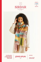 Sirdar Jewelspun Aran Pattern 10289 - Crochet Fringed Scarf