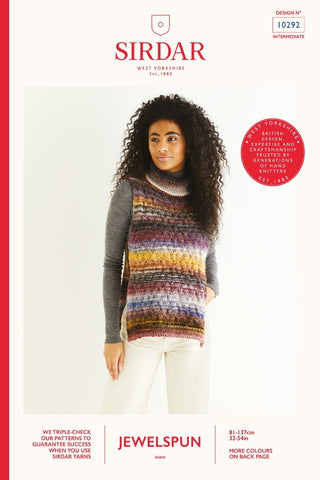Sirdar Jewelspun Aran Pattern 10292 - Cabled Bib