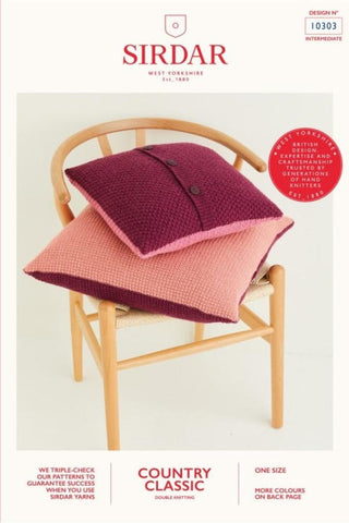 Sirdar Country Classic DK Pattern 10303 - Cushion Covers