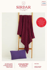 Sirdar Country Classic DK Pattern 10304 - Blanket & Cushion Cover