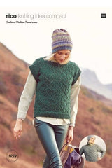 Rico Fashion Modern Tweed Aran Pattern 1059 - Sweater, Cardigan & Tank Top