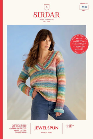 Sirdar Jewelspun with Wool Chunky Pattern 10701 - High Tide Sweater