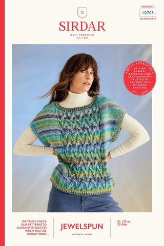 Sirdar Jewelspun with Wool Chunky Pattern 10703 - Coral Reef Vest