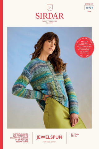 Sirdar Jewelspun with Wool Chunky Pattern 10704 - Rip Tide Cardi