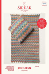 Sirdar Jewelspun with Wool Chunky Pattern 10707 - Ripple Blanket & Cushion