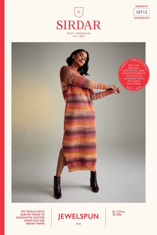 Sirdar Jewelspun Aran Pattern 10712 - Tall Poppies Dress
