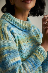 Sirdar Jewelspun Aran Pattern 10726 - Wildflower Roll Neck Crochet Dress