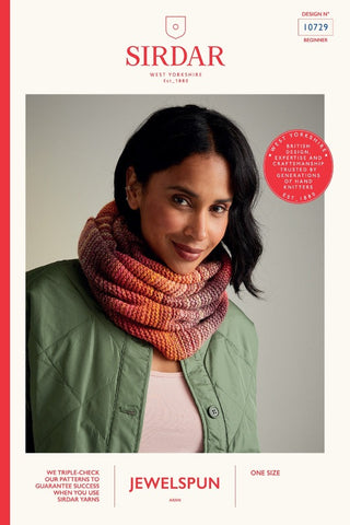 Sirdar Jewelspun Aran Pattern 10729 - Sunset Stroll Snood
