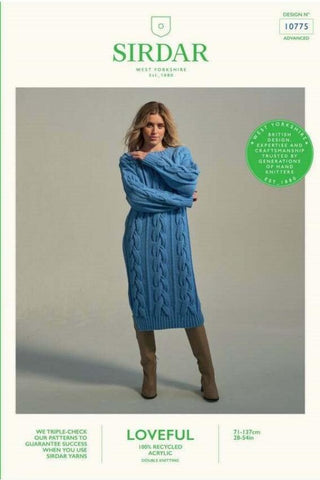 Sirdar Loveful DK Pattern 10775 - Estuary Sweater Dress