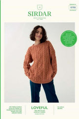 Sirdar Loveful Tweed DK Pattern 10785 - Cable Crew Sweater
