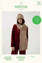 Sirdar Loveful Tweed DK Pattern 10787 - Lattice Scarf & Hat