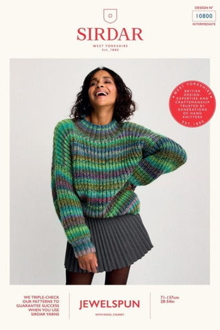 Sirdar Jewelspun with Wool Chunky Pattern 10800 - Semi-Precious Sweater