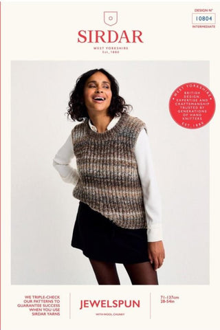 Sirdar Jewelspun with Wool Chunky Pattern 10804 - Beneath the Surface Vest