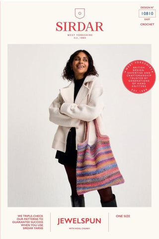 Sirdar Jewelspun with Wool Chunky Pattern 10810 - Crystal Crochet Bag