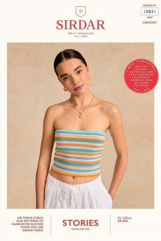 Sirdar Stories DK Pattern 10831 - Lace Me Up Crochet Tube Top