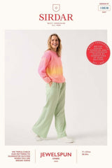 Sirdar Jewelspun Ombre Aran Pattern 10838 - Sleeve Appeal Sweater