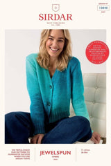 Sirdar Jewelspun Ombre Aran Pattern 10840 - V Nice V neck Cardigan