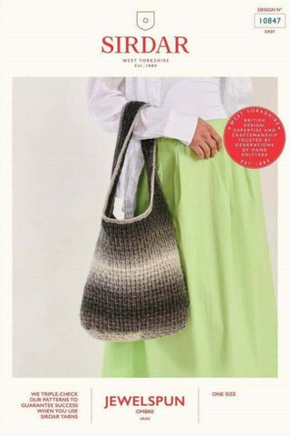 Sirdar Jewelspun Ombre Aran Pattern 10847 - No Slouch Shoulder Bag