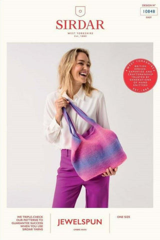 Sirdar Jewelspun Ombre Aran Pattern 10848 - Totally Crochet Tote