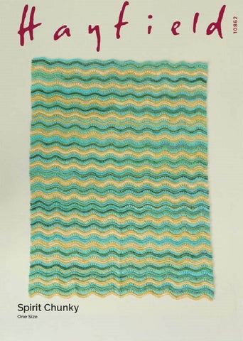 Hayfield Spirit Chunky Pattern 10862 - Wave Knit Blanket
