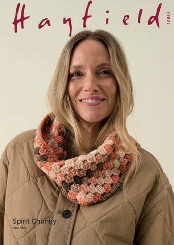 Hayfield Spirit Chunky Pattern 10864 - Infinity Crochet Cowl