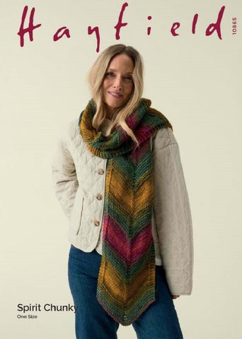 Hayfield Spirit Chunky Pattern 10865 - Chevron Scarf