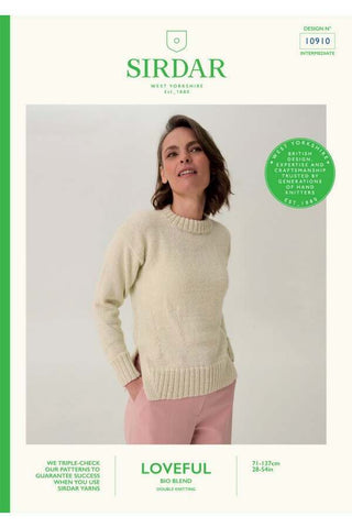 Sirdar Loveful Bio Blend DK Pattern 10910 - Mushroom Gill Hem Sweater