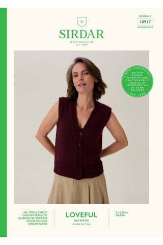 Sirdar Loveful Bio Blend DK Pattern 10917 - Behive Rib Vest