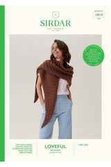 Sirdar Loveful Bio Blend DK Pattern 10919 - Clam Shell Ribbed Shawl