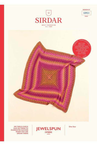 Sirdar Jewelspun Ombre Aran Pattern 10931 - Spectrum Crochet Blanket