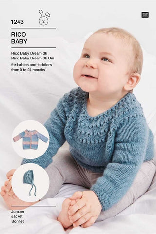 Rico Baby Dream DK Pattern 1243 - Jacket, Jumper & Bonnet
