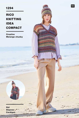 Rico Creative Melange Chunky Pattern 1294 - Cardigan, Slipover & Hat