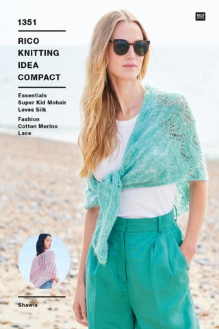 Rico Essentials Super Kid Mohair Loves Silk Cute Confetti & Fashion Cotton Merino Lace Pattern 1351 - Shawls
