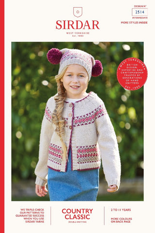 Sirdar Country Classic DK Pattern 2514 - Children's Cardigan & Hat