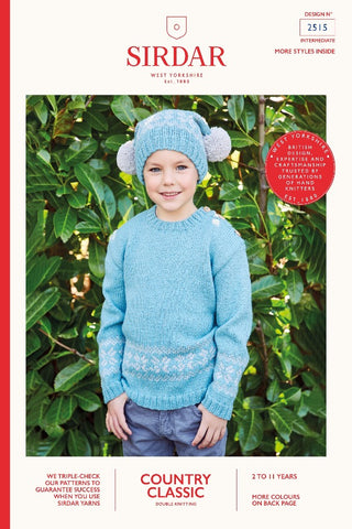 Sirdar Country Classic DK Pattern 2515 - Children's Sweater & Hat