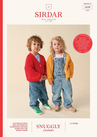 Sirdar Snuggly Chunky Pattern 2630 - Pop Pop Cardi