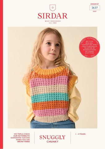Sirdar Snuggly Chunky Pattern 2637 - Colour Pop Pullover