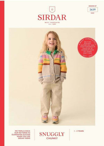 Sirdar Snuggly Chunky Pattern 2639 - Scandi-Striped Cardi