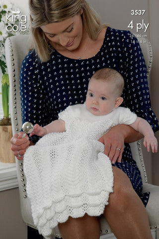 King Cole Comfort 4 ply Pattern 3537 - Christening Set