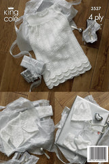 King Cole Comfort 4 ply Pattern 3537 - Christening Set