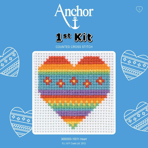 Anchor 1st Counted Cross Stitch Kit – Heart