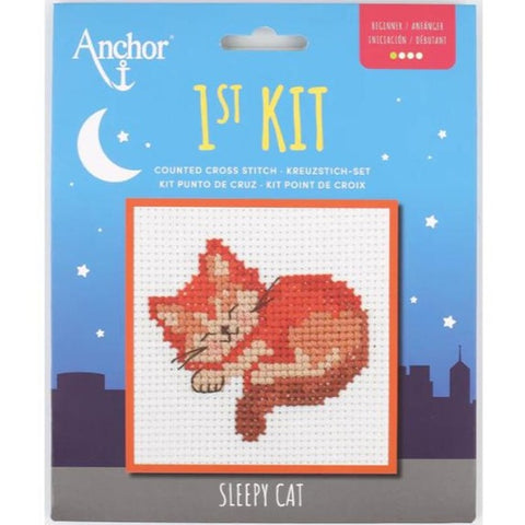 Anchor 1st Counted Cross Stitch Kit –  Sleepy Cat